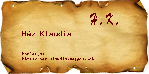 Ház Klaudia névjegykártya